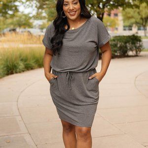 New! Comfy Dress in Charcoal